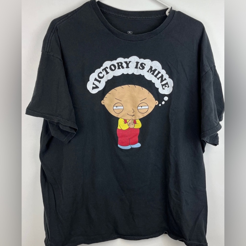 Family Guy Stewie Griffin Cartoon Graphic TShirt Black Adult Size XL Victory